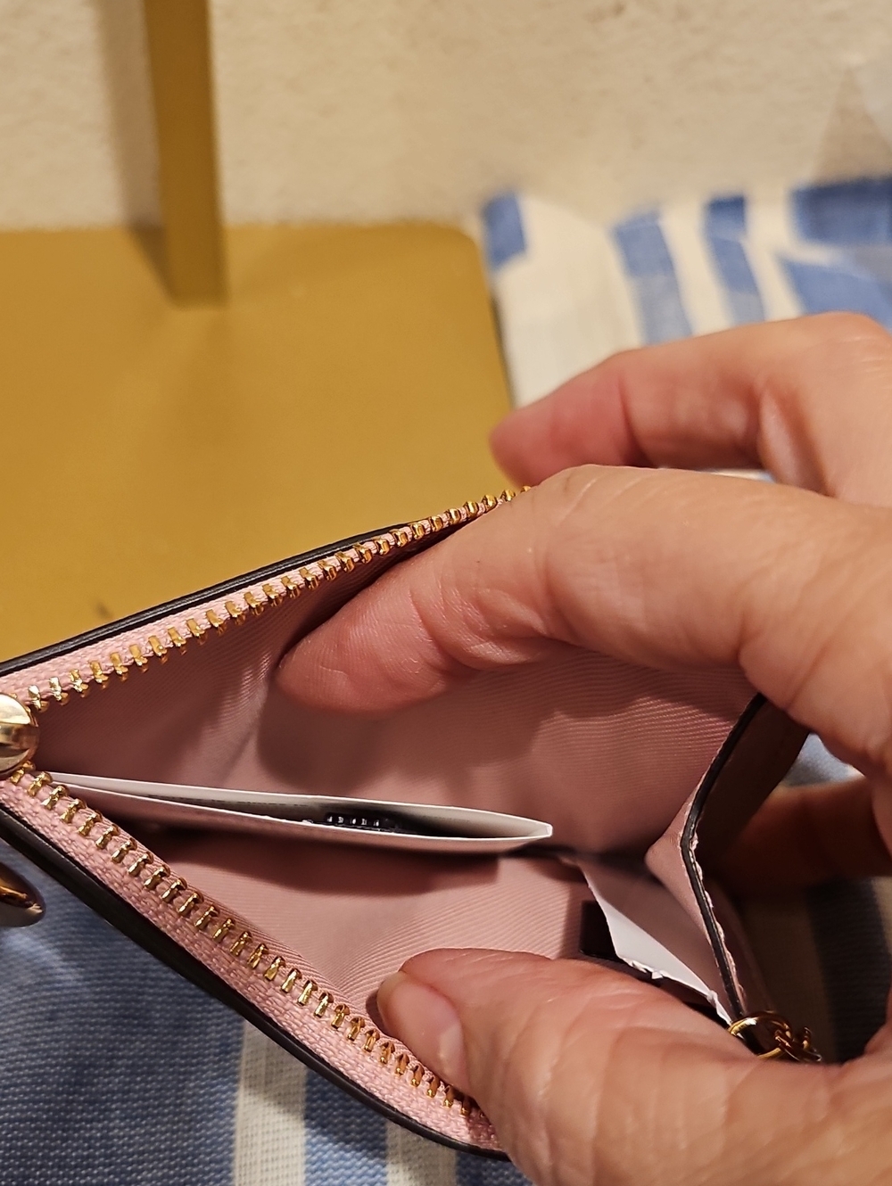 Coach Light Pink Denim Credit Cardholder - Picture 3 of 3